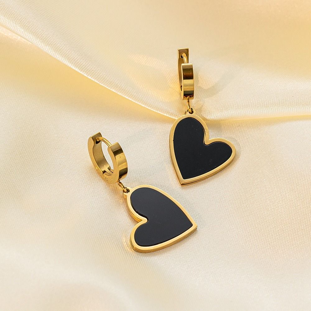 MYKI Gold Plated Heart Charm Hoop Earrings | MYKI (MKERCH1034G-SSYI)
