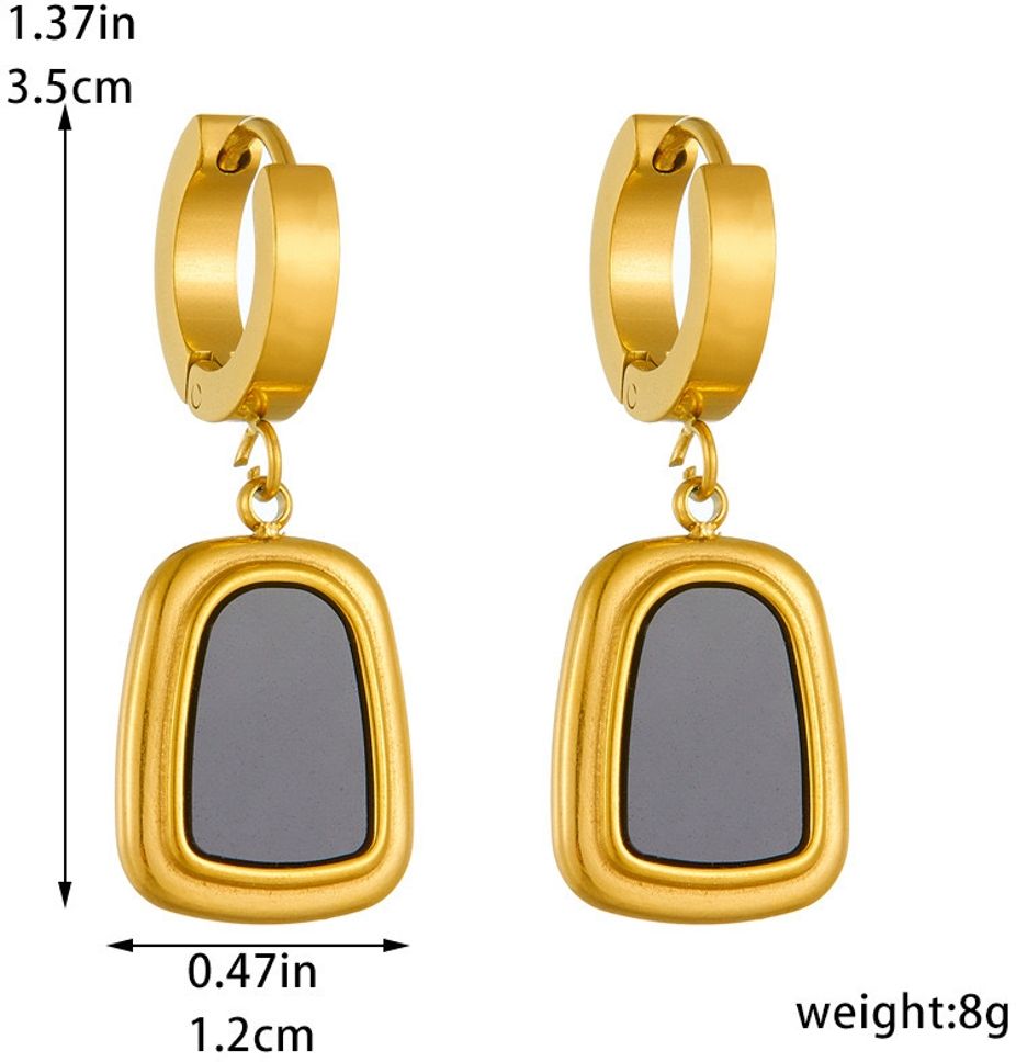 MYKI Enamel Drop Earrings | MYKI (MKERCH1038G-SSYI)