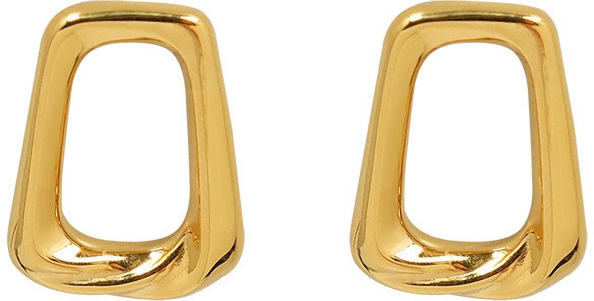 MYKI Gold Plated Minimal Open Rectangle Earrings | MYKI (MKERCH1039G-SSYI)