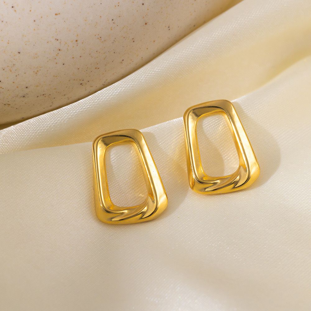 MYKI Geometric Rectangle Premium Plated Necklace & Stud Earrings (mkps48)