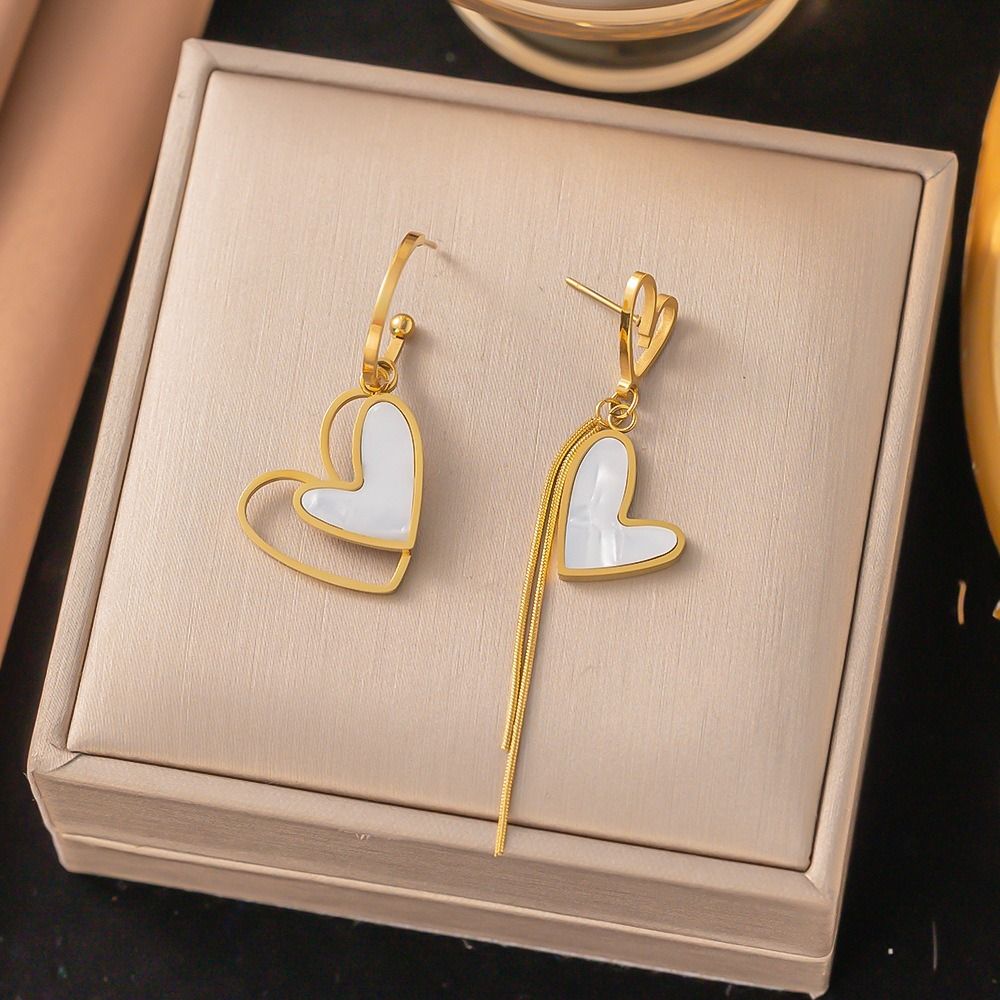 MYKI Layered Heart Motif Premium Plated Necklace & Drop Earrings (mkps43)