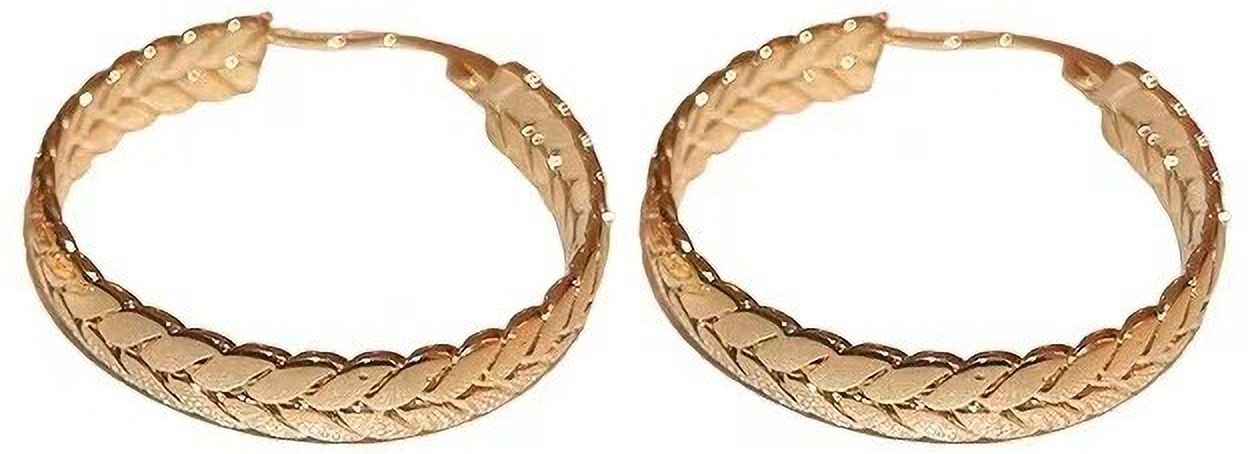 MYKI Gold Plated Braided Hoop Earrings | Anti Tarnish Finish (MKERCH1056G-SSYI)