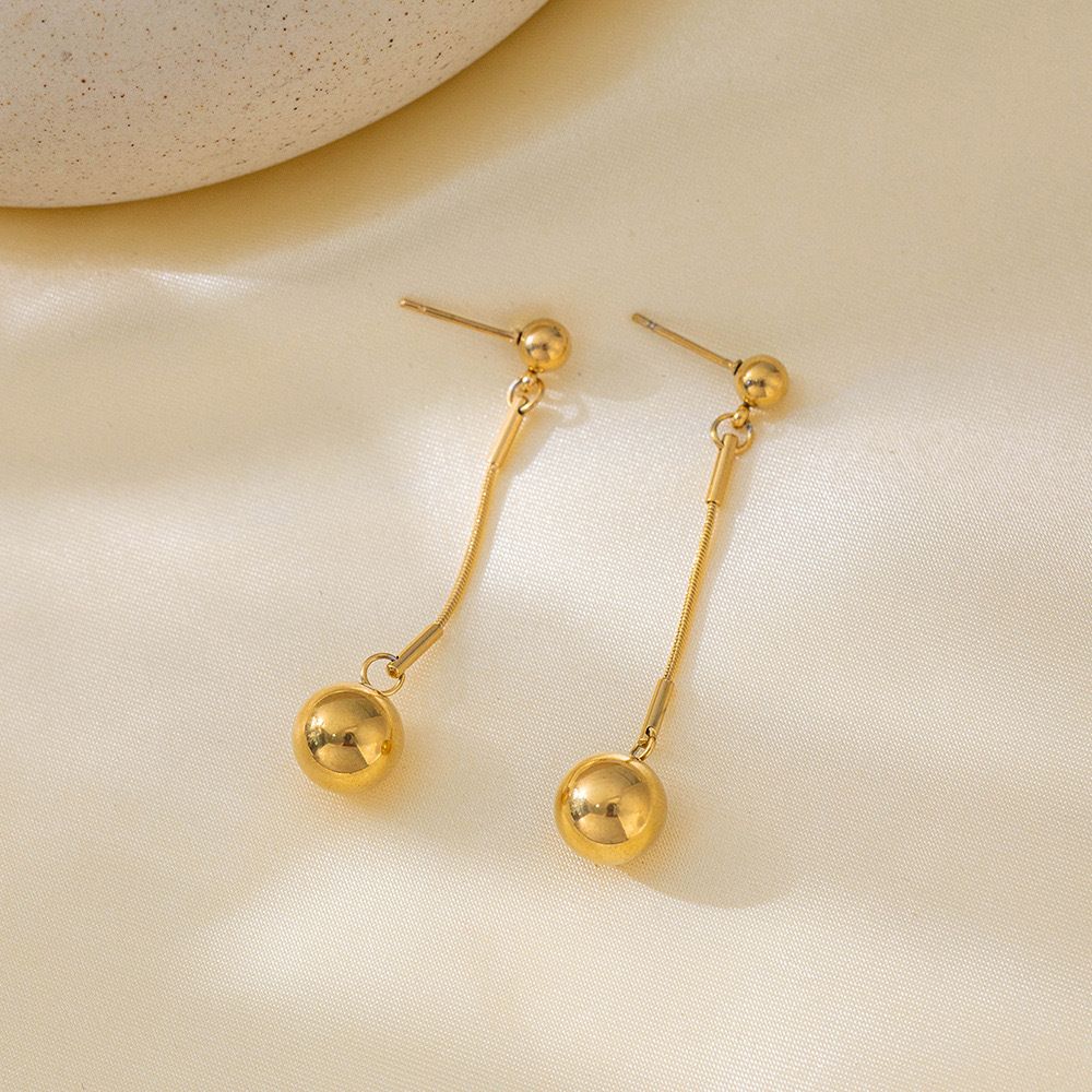 MYKI Minimal Ball Premium Plated Necklace & Drop Earrings (mkps6)