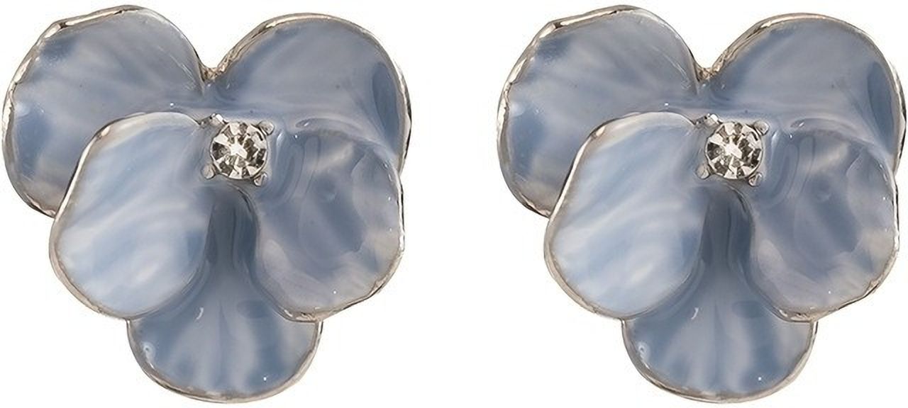 MYKI Blue Marble Floral Stud Korean Earrings (MKERCH918CP-ANT)