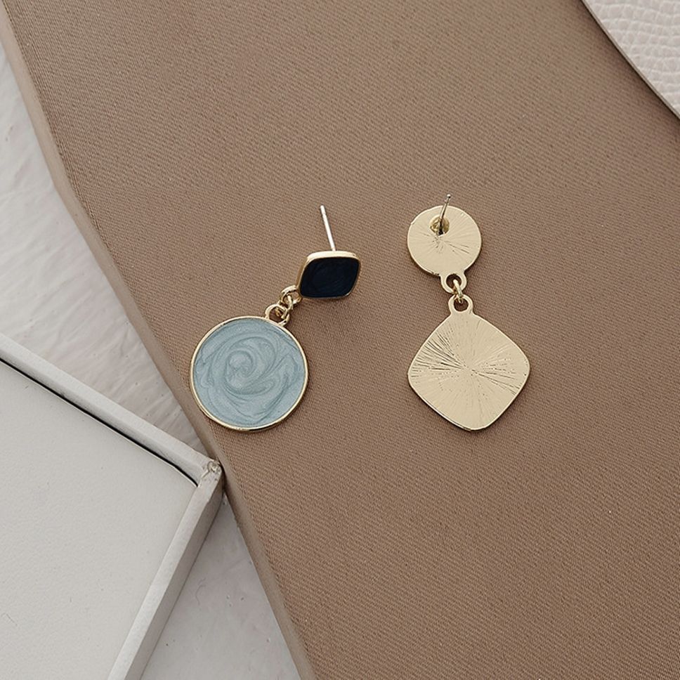 MYKI Blue Marble Korean Dangle Earrings | Gold Plated Finish (MKERCH801PI-ANT)