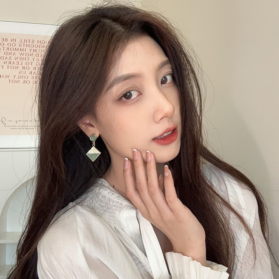 MYKI Green Cream Square Korean Dangle Earrings | Gold Plated (MKERCH807PI-ANT)