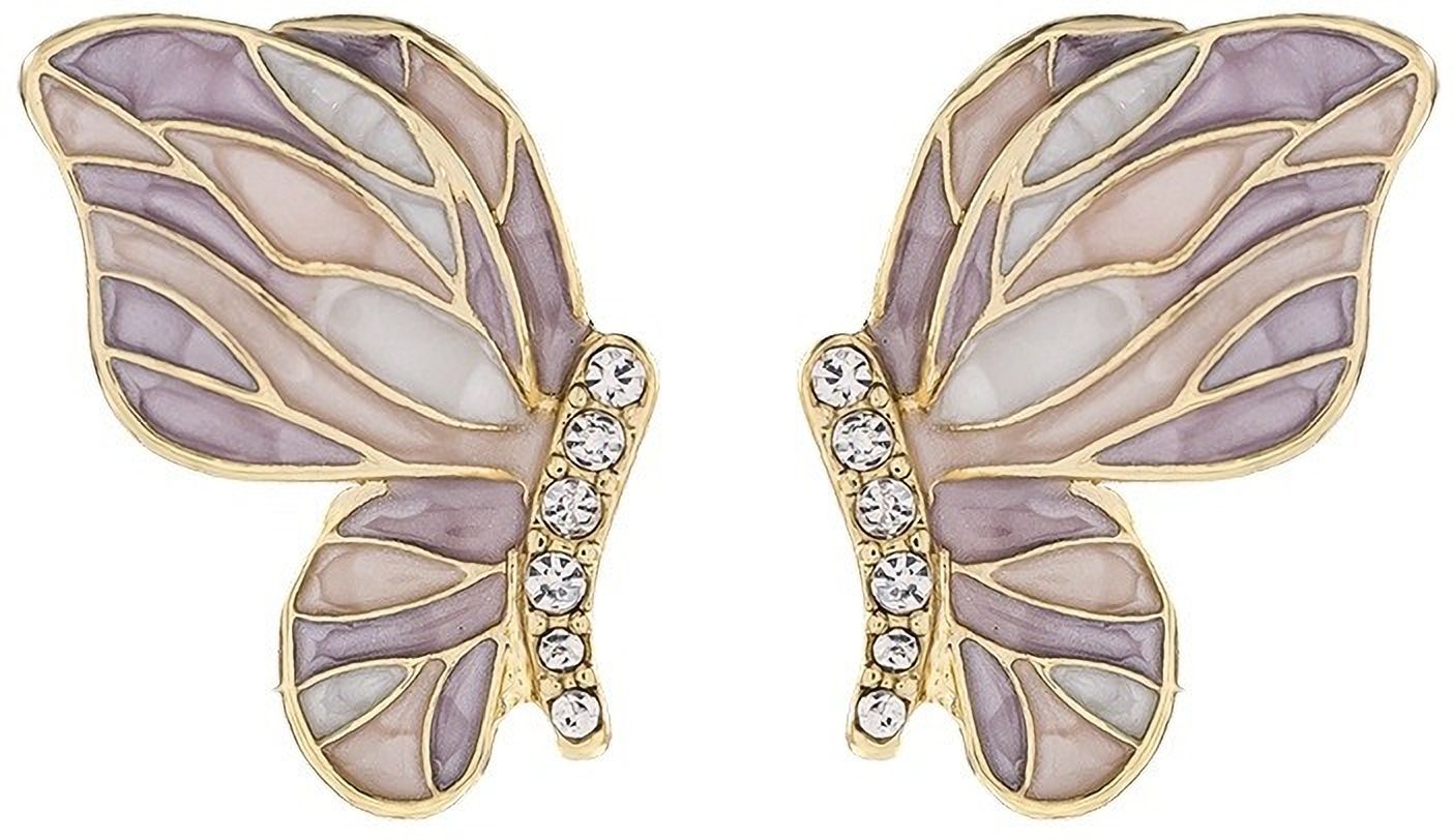 MYKI Lavender Butterfly Korean Stud Earrings | Crystal Detailing (MKERCH815PI-ANT)