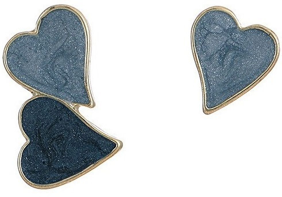 MYKI Blue Heart Korean Stud Earrings | Gold Enamel Finish (MKERCH817PI-ANT)