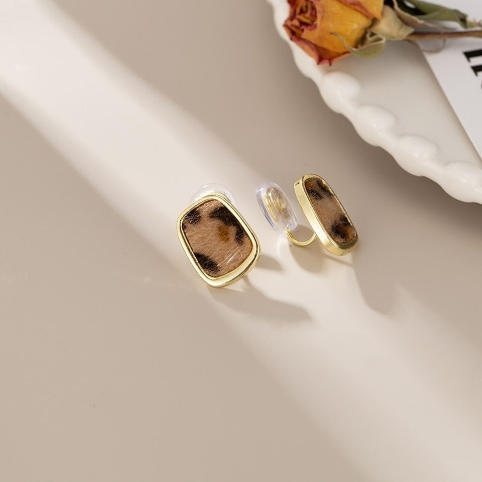 MYKI Leopard Print Korean Stud Earrings | Gold Framed Design (MKERCH840CP-ANT)