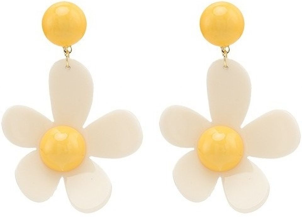 MYKI Yellow Daisy Floral Korean Earrings | Cute Retro Design (MKERCH850PI-ANT)