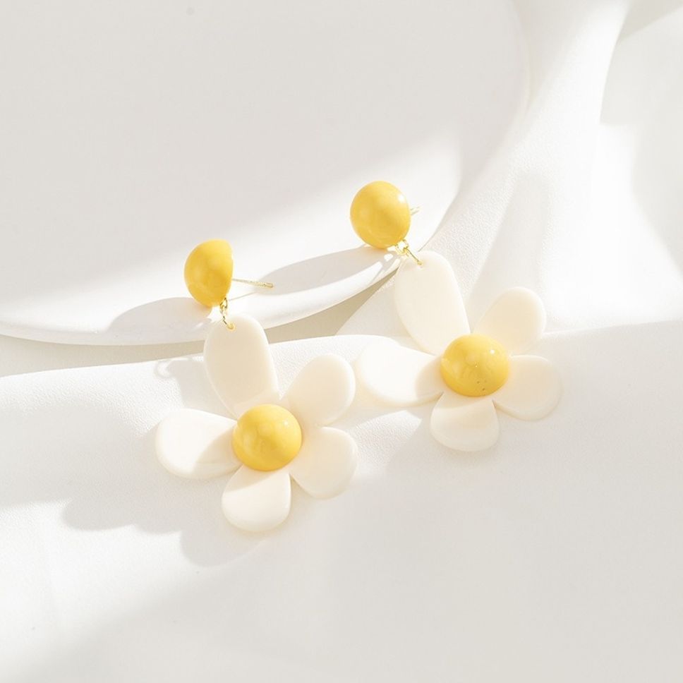 MYKI Yellow Daisy Floral Korean Earrings | Cute Retro Design (MKERCH850PI-ANT)