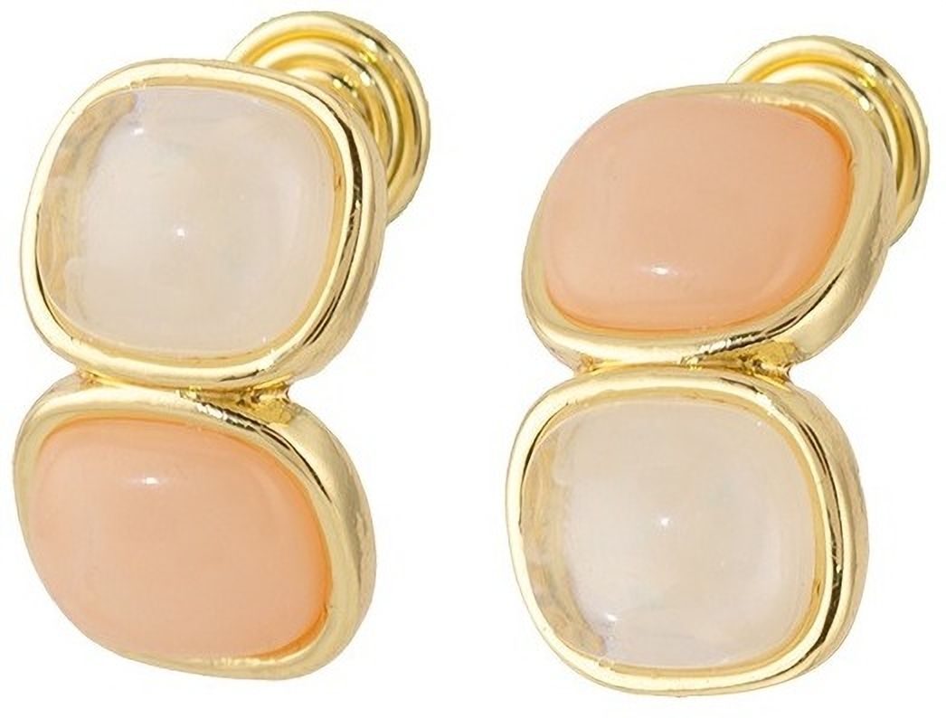 MYKI Dual Tone Peach & Ivory Korean Stud Earrings | MYKI (MKERCH851PI-ANT)