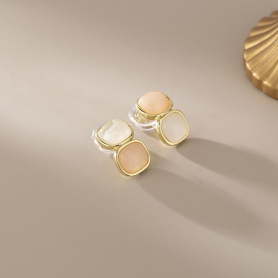 MYKI Dual Tone Peach & Ivory Korean Stud Earrings | MYKI (MKERCH851PI-ANT)