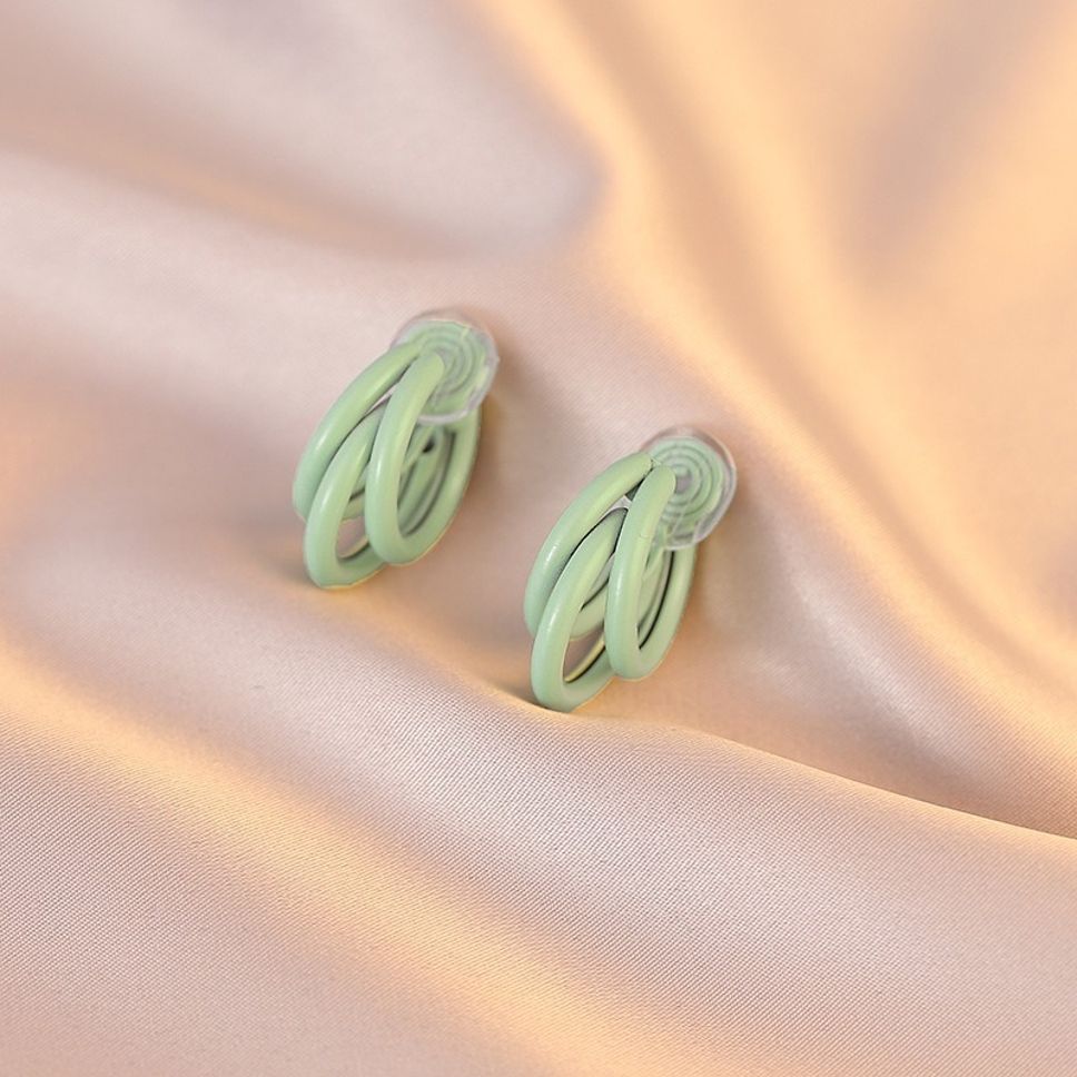 MYKI Mint Green Double Hoop Korean Earrings | MYKI (MKERCH859PI-ANT)