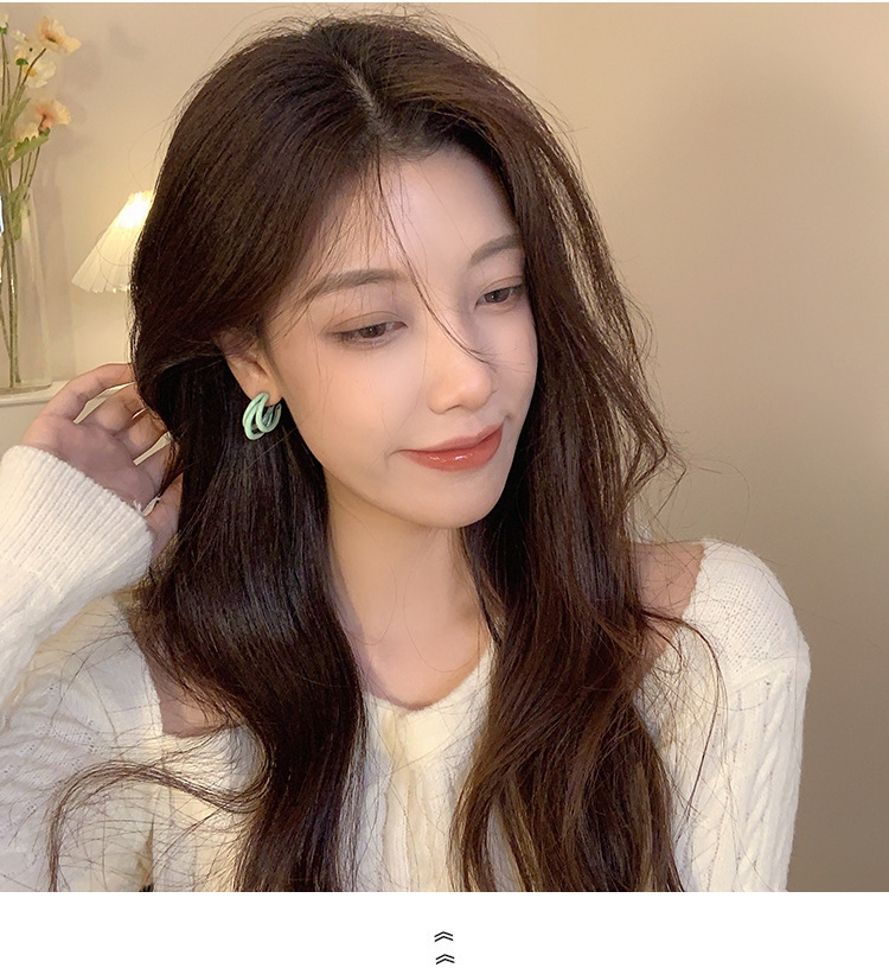 MYKI Mint Green Double Hoop Korean Earrings | MYKI (MKERCH859PI-ANT)