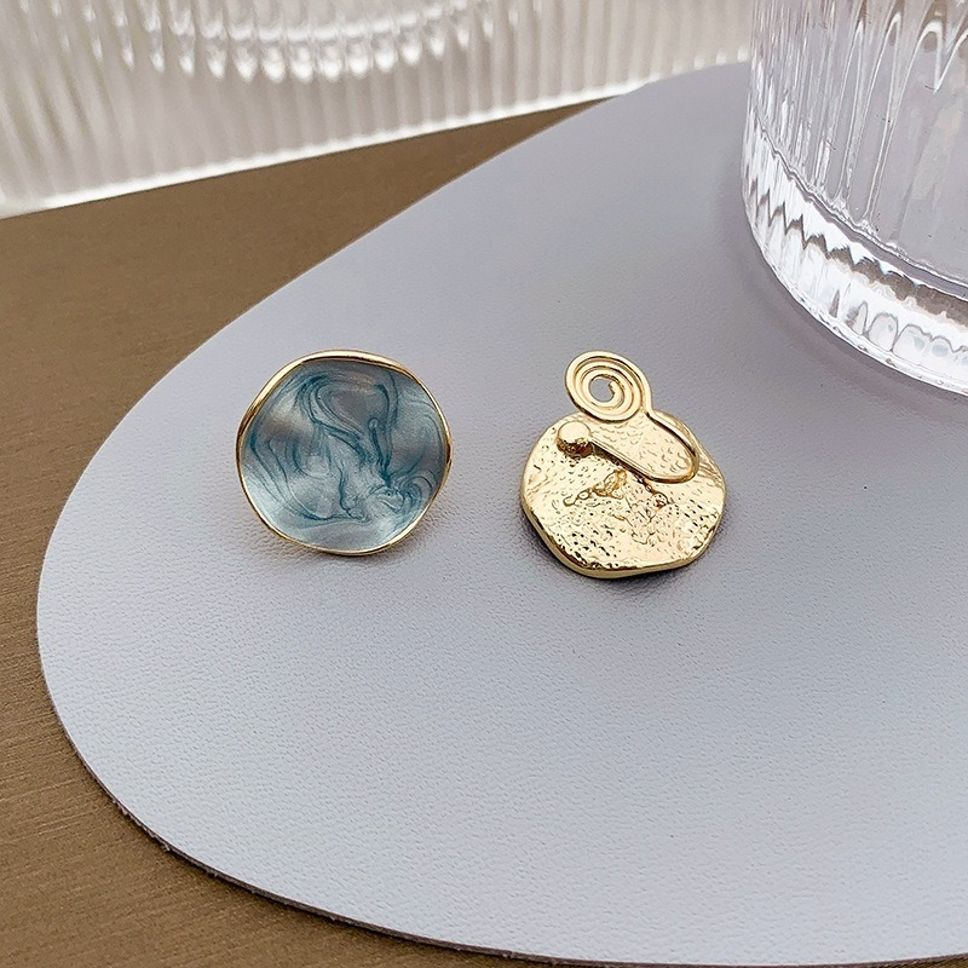 MYKI Blue Gradient Round Enamel Korean Stud Earrings | MYKI (MKERCH860CP-ANT) by MYKI | Korean Fashion Jewelry