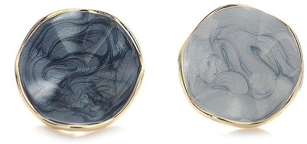 MYKI Blue Gradient Round Enamel Korean Stud Earrings | MYKI (MKERCH860CP-ANT)