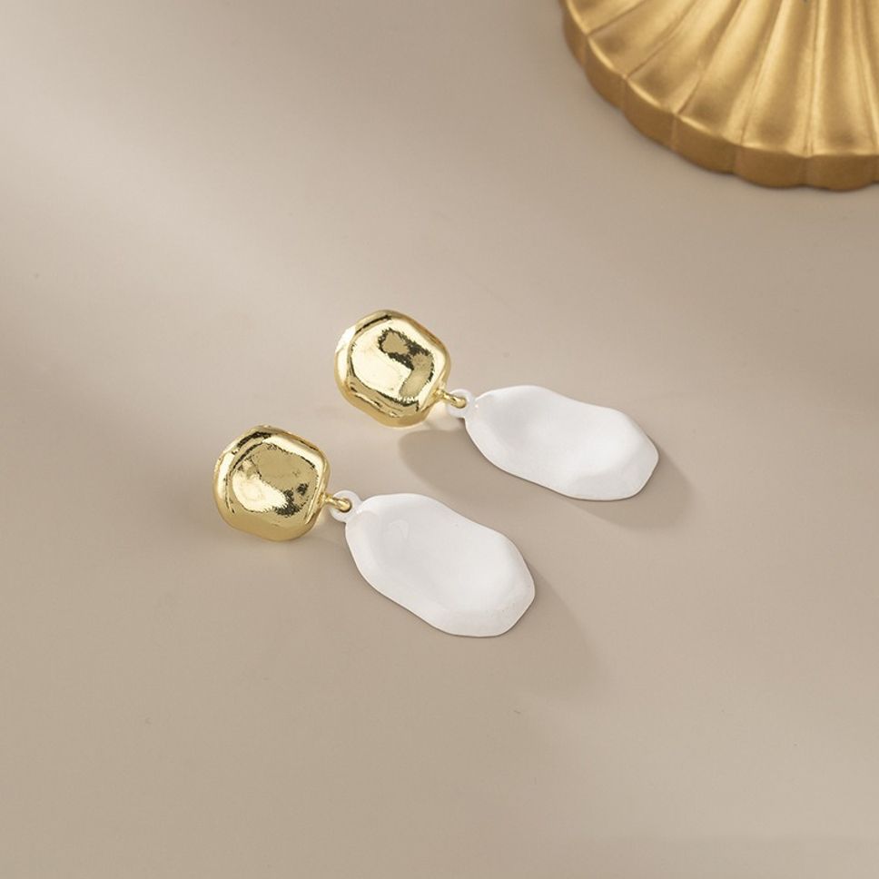 MYKI White Stone Gold Korean Drop Earrings (MKERCH880CP-ANT)
