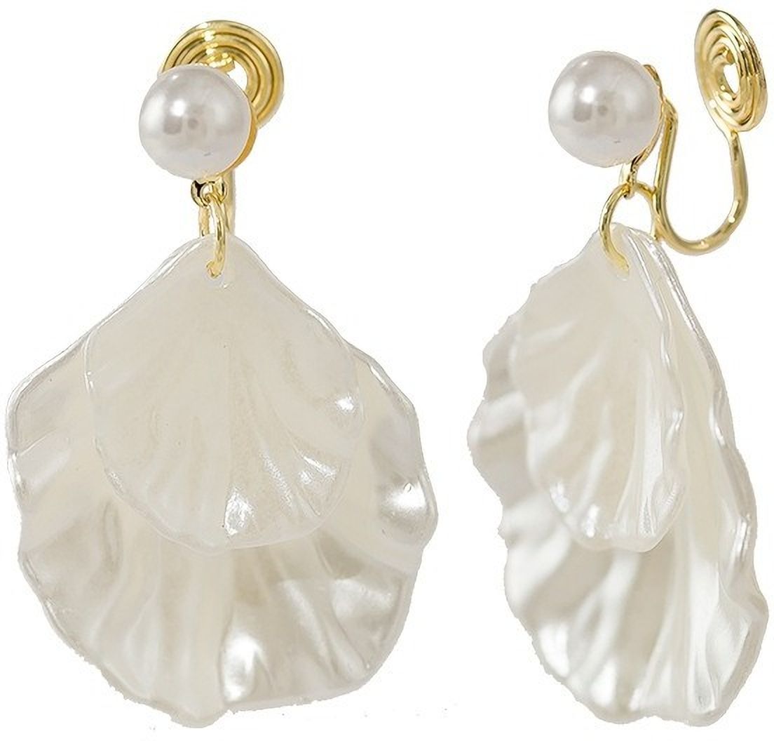 MYKI Gold Round Shell Korean Stud Earrings (MKERCH881CP-ANT)