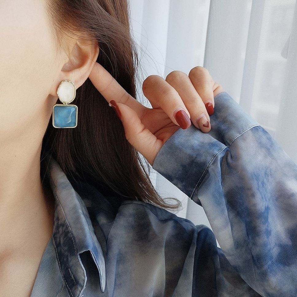 MYKI Green & Mustard Twisted Loop Korean Earrings (MKERCH885CP-ANT)