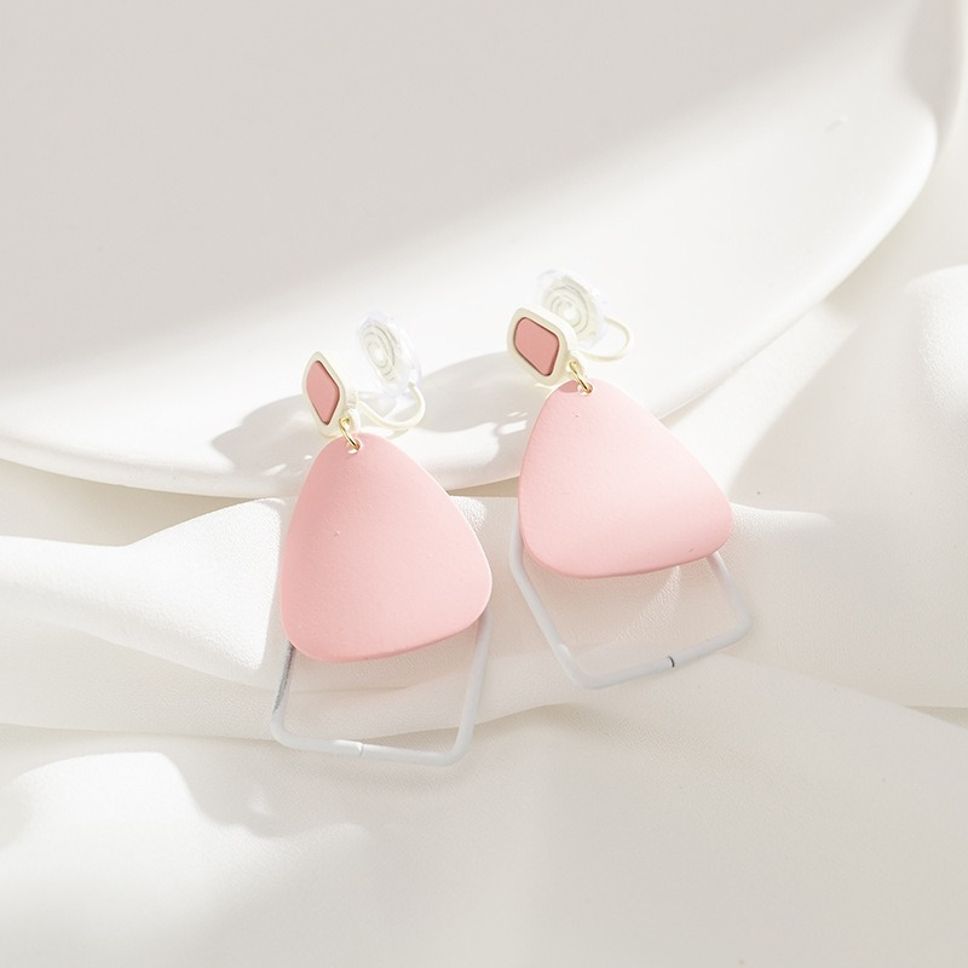 MYKI Pink Geometric Drop Korean Earrings (MKERCH892CP-ANT) by MYKI | Korean Fashion Jewelry