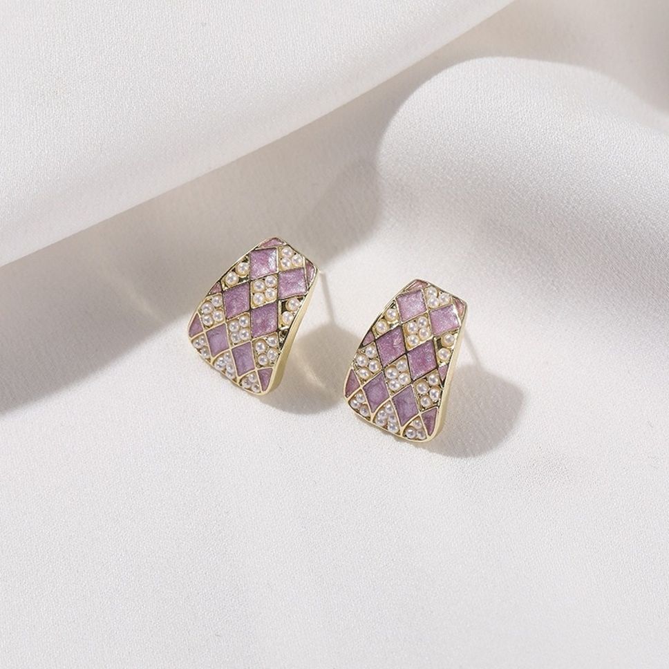 MYKI Lilac Diamond Studded Korean Earrings (MKERCH903CP-ANT)