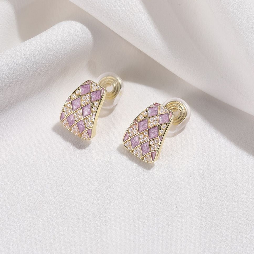 MYKI Lilac Diamond Studded Korean Earrings (MKERCH903CP-ANT) by MYKI | Korean Fashion Jewelry
