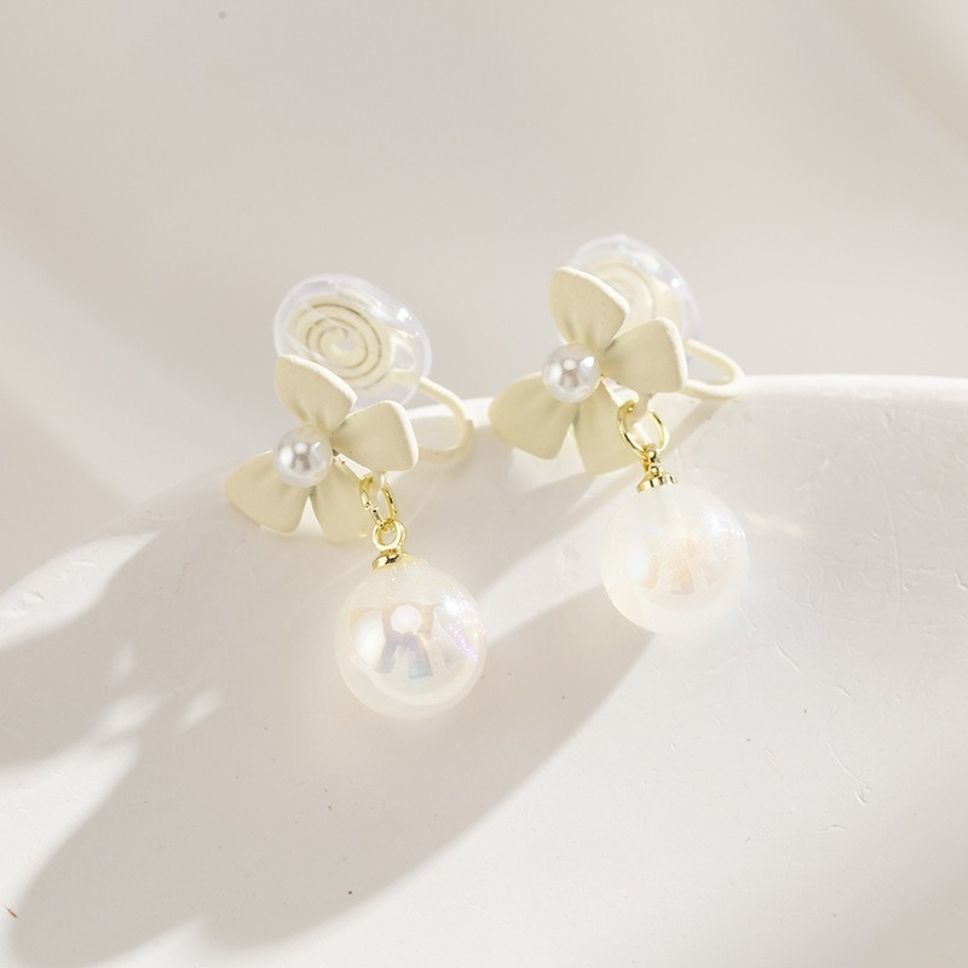 MYKI Bow and Pearl Dangle Korean Earrings (MKERCH919CP-ANT)