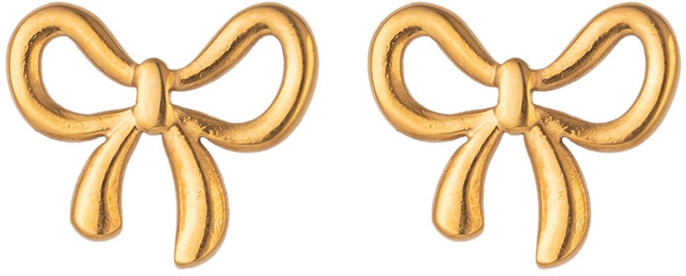 MYKI Gold Plated Bow Design Anti-Tarnish Stud Earrings (MKERCH926G-SSYI)