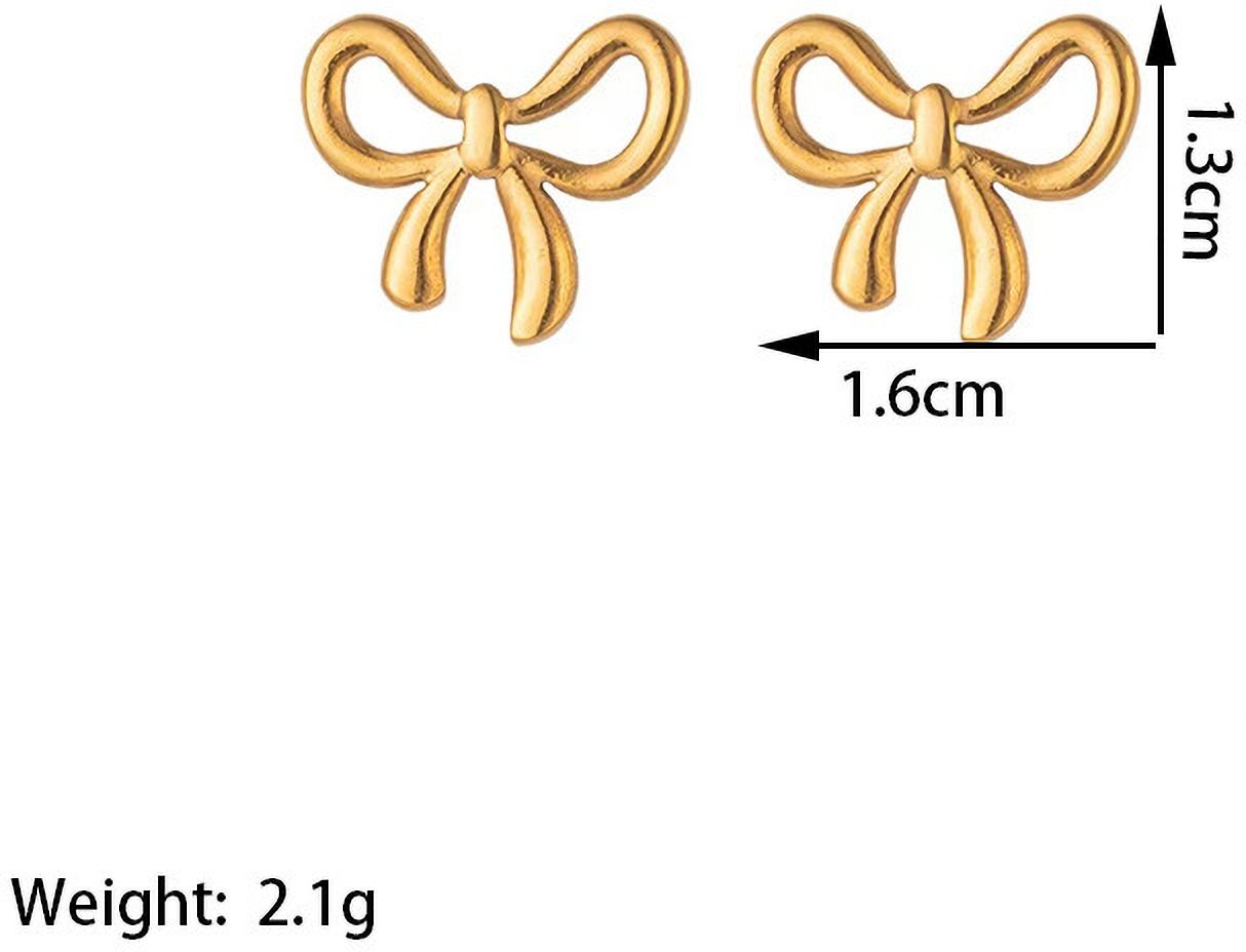 MYKI Gold Plated Bow Design Anti-Tarnish Stud Earrings (MKERCH926G-SSYI)
