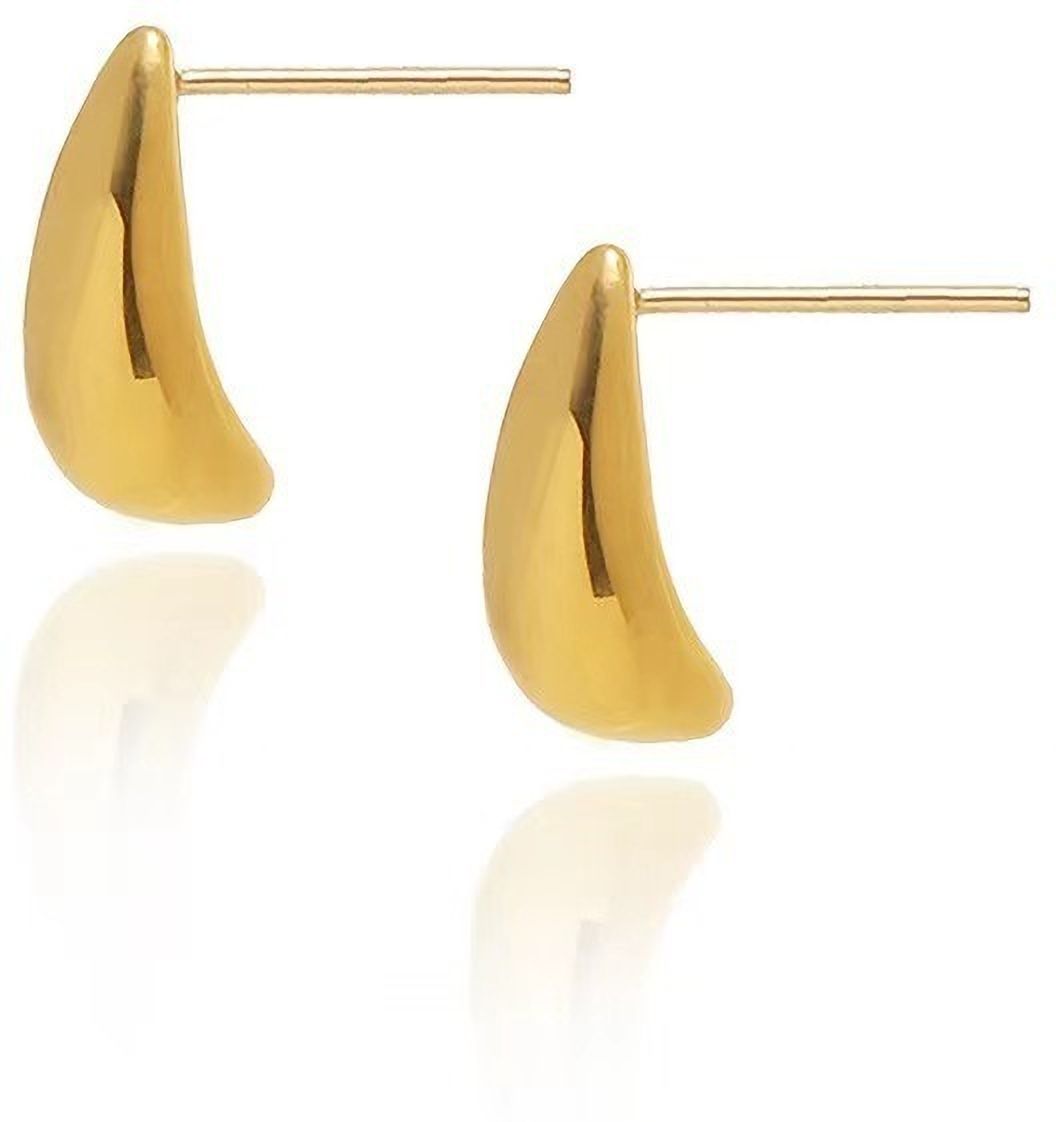 MYKI Crescent Hoop Anti-Tarnish Earrings (MKERCH938-SSYI)