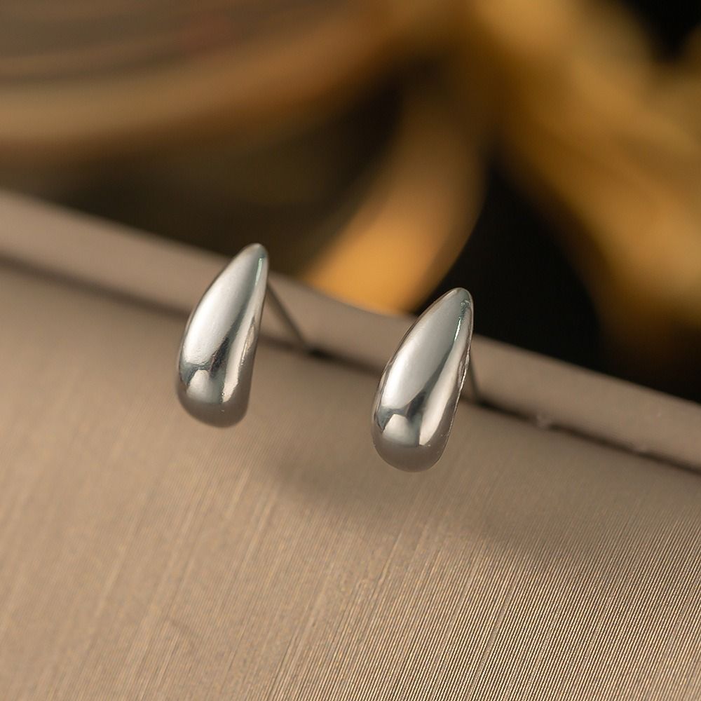 MYKI Crescent Hoop Anti-Tarnish Earrings (MKERCH938-SSYI)