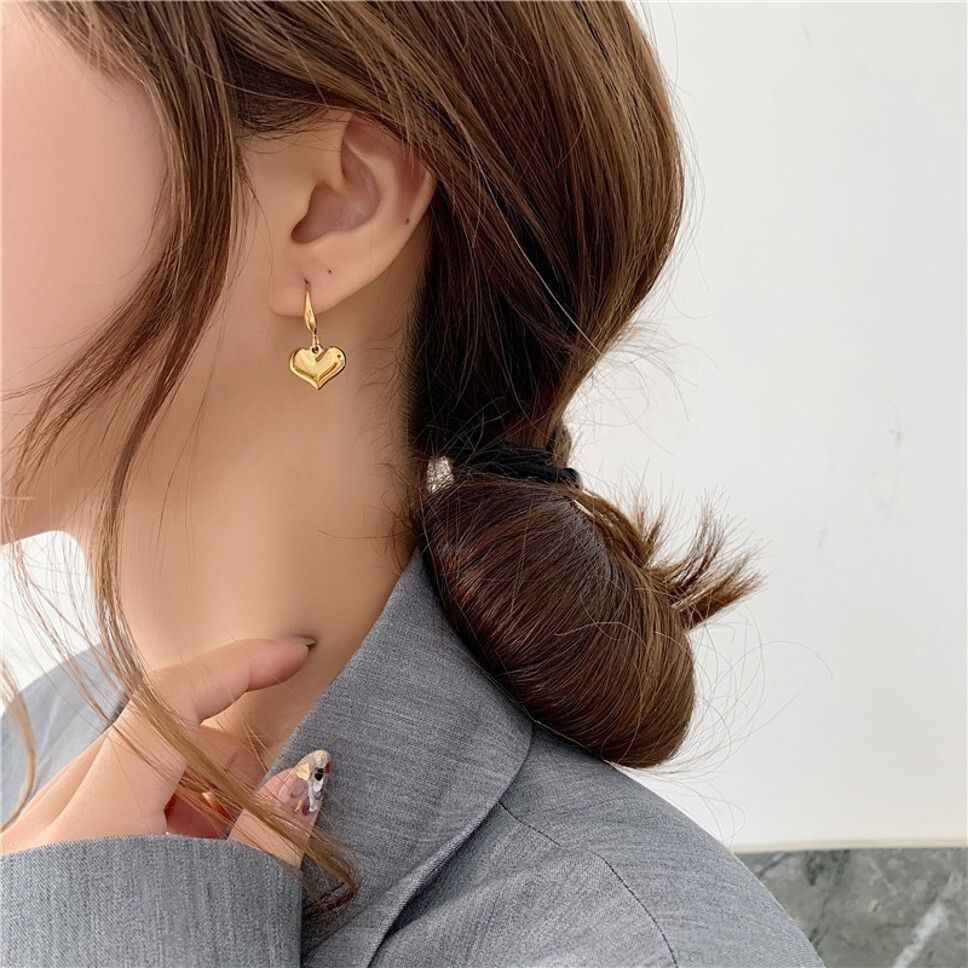 MYKI Gold Plated Heart Drop Anti-Tarnish Earrings (MKERCH939G-SSYI)