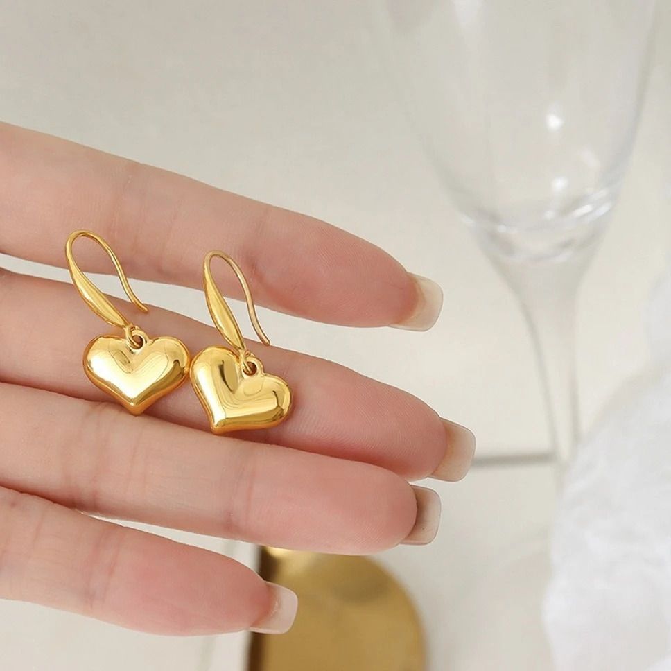 MYKI Gold Plated Heart Drop Anti-Tarnish Earrings (MKERCH939G-SSYI)