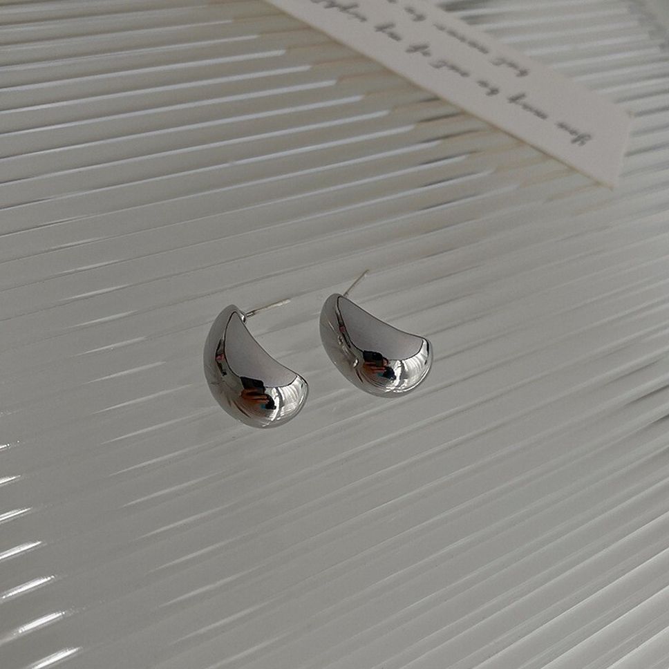 MYKI Sculptural Bean Anti-Tarnish Stud Earrings (MKERCH941-SSYI)