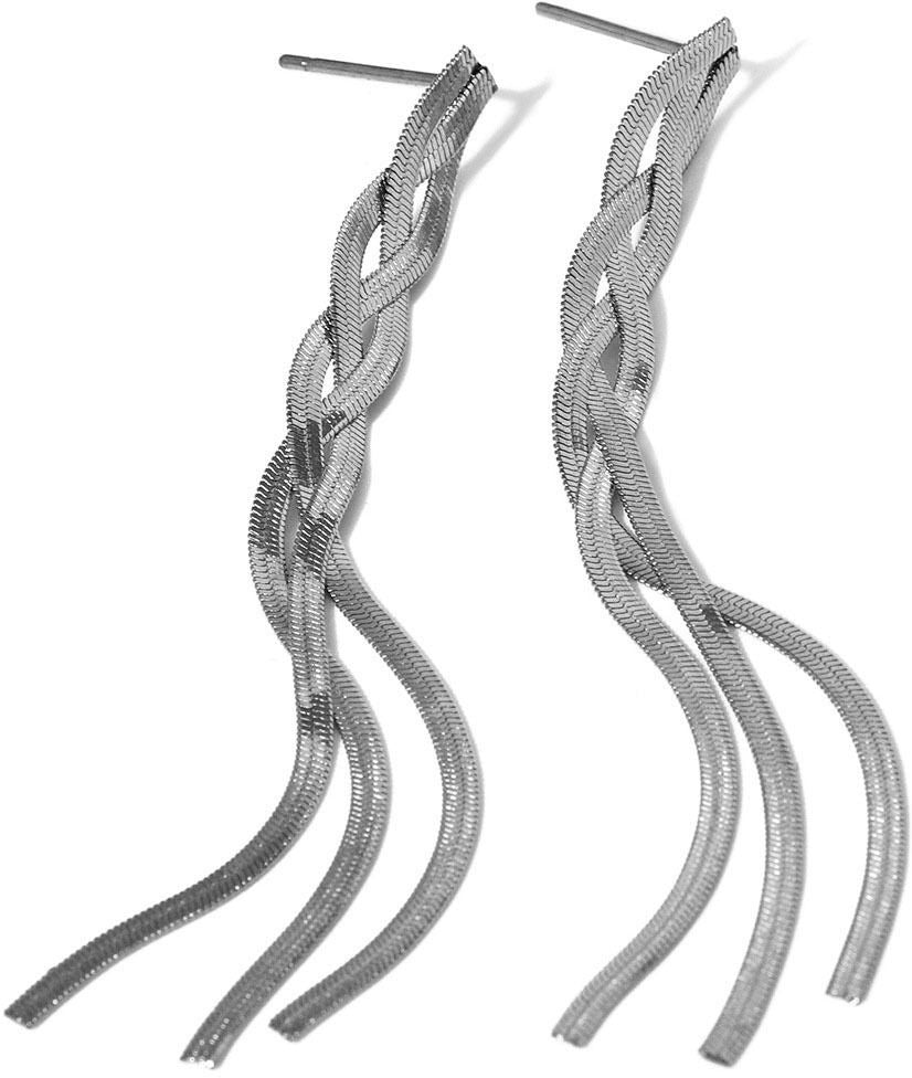 MYKI Braided Chain Long Anti-Tarnish Earrings (MKERCH943-SSYI)