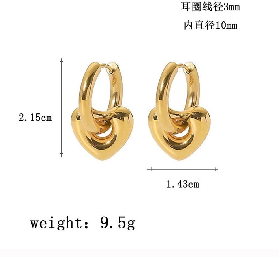 MYKI Heart Charm Anti-Tarnish Hoop Earrings (MKERCH949-SSYI)