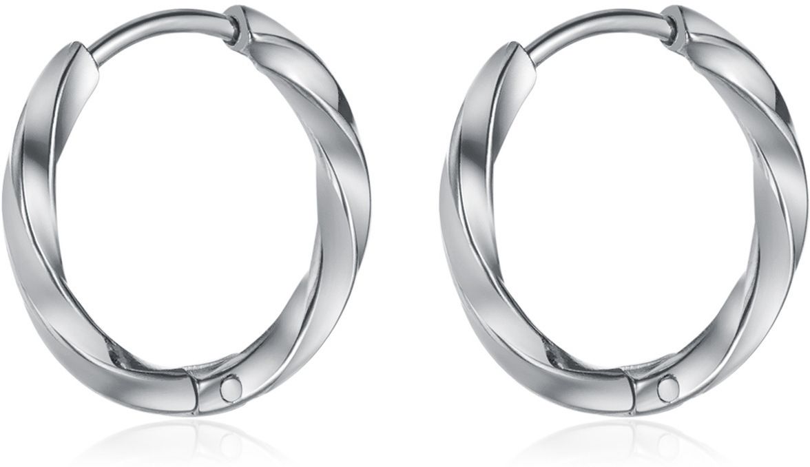 MYKI Braided Hoop Anti-Tarnish Earrings (MKERCH953-SSYI)