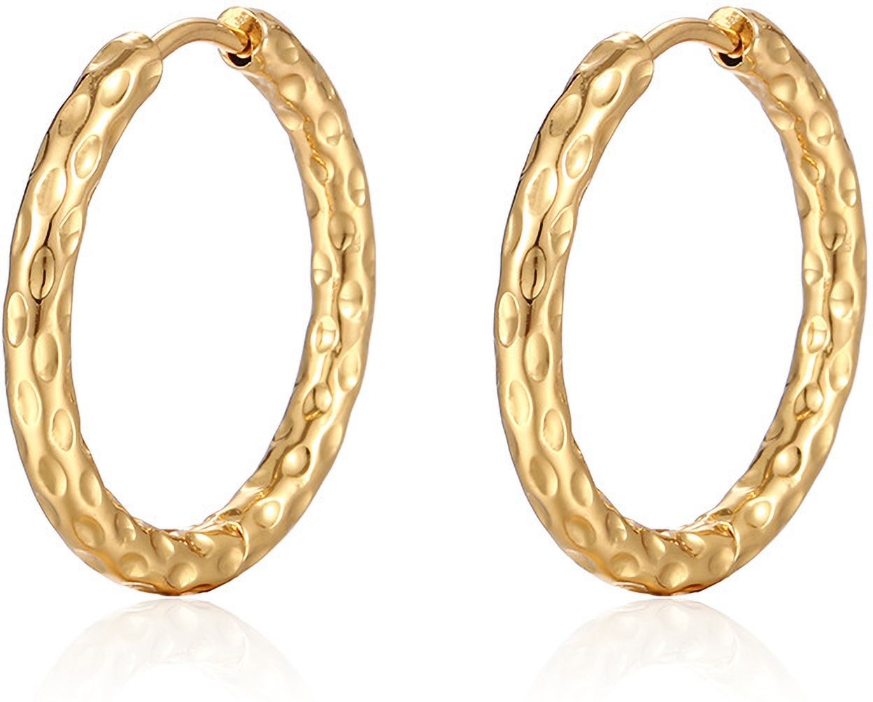 MYKI Dotted Texture Anti-Tarnish Hoop Earrings (MKERCH954-SSYI)