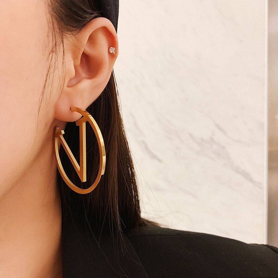 MYKI Gold Plated Designer Circle Cutout Anti-Tarnish Earrings (MKERCH961G-SSYI)
