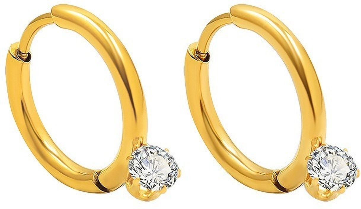 MYKI Diamond Drop Anti-Tarnish Hoop Earrings (MKERCH967-SSYI)