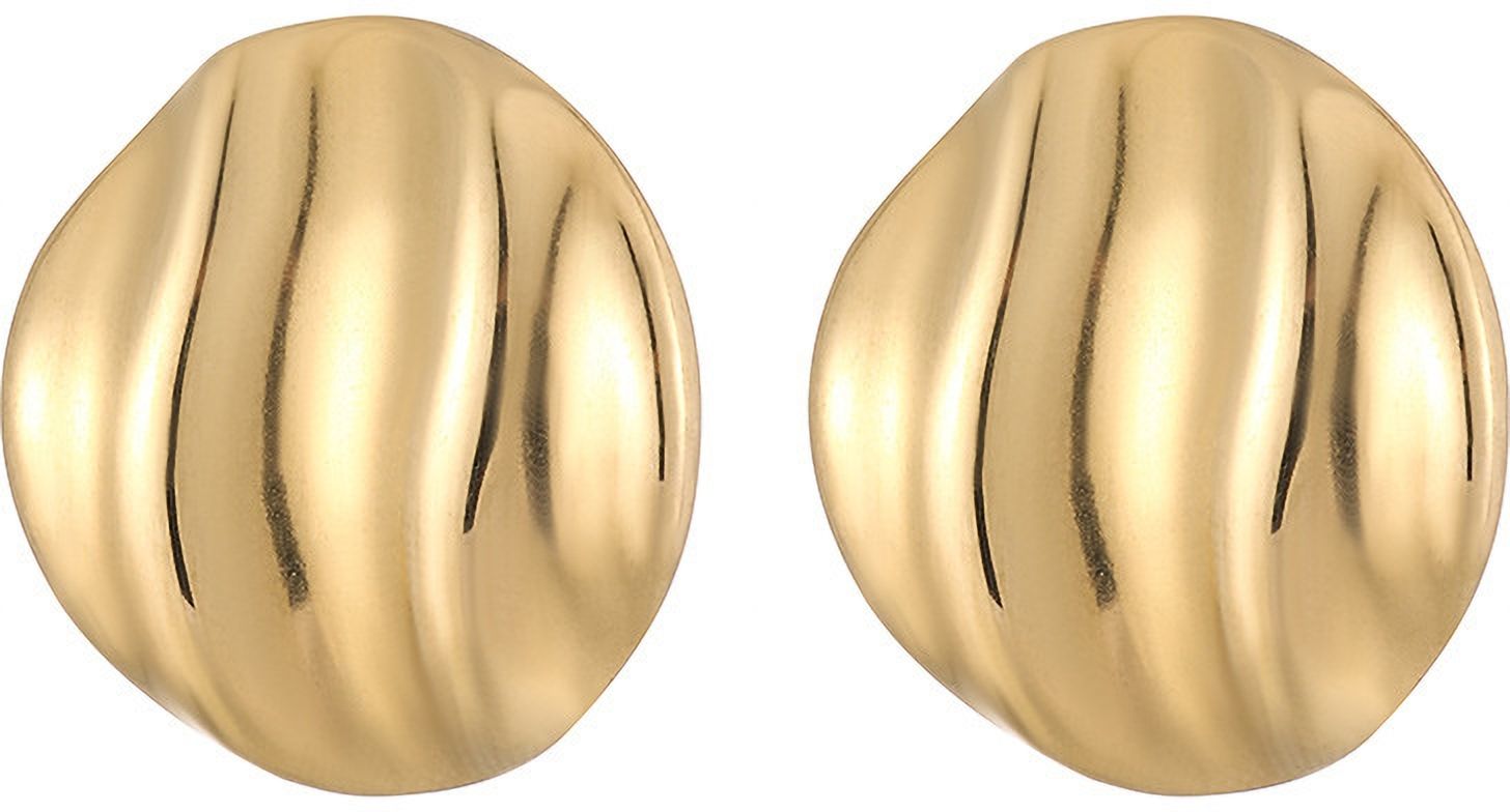 MYKI Gold Plated Swirl Dome Anti-Tarnish Stud Earrings (MKERCH968G-SSYI)