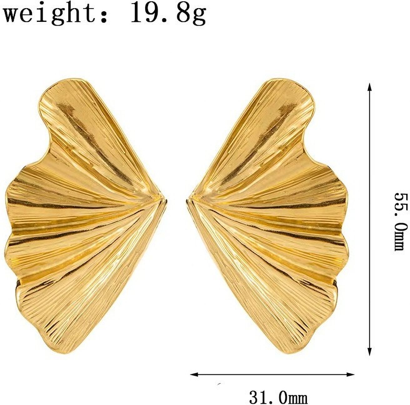 MYKI Gold Plated Leaf Fan Anti-Tarnish Earrings (MKERCH969G-SSYI)