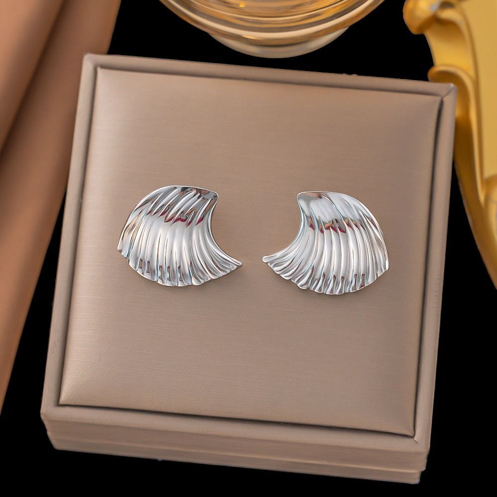 MYKI Silver Plated Anti-Tarnish Wave Stud Earrings (MKERCH970S-SSYI)