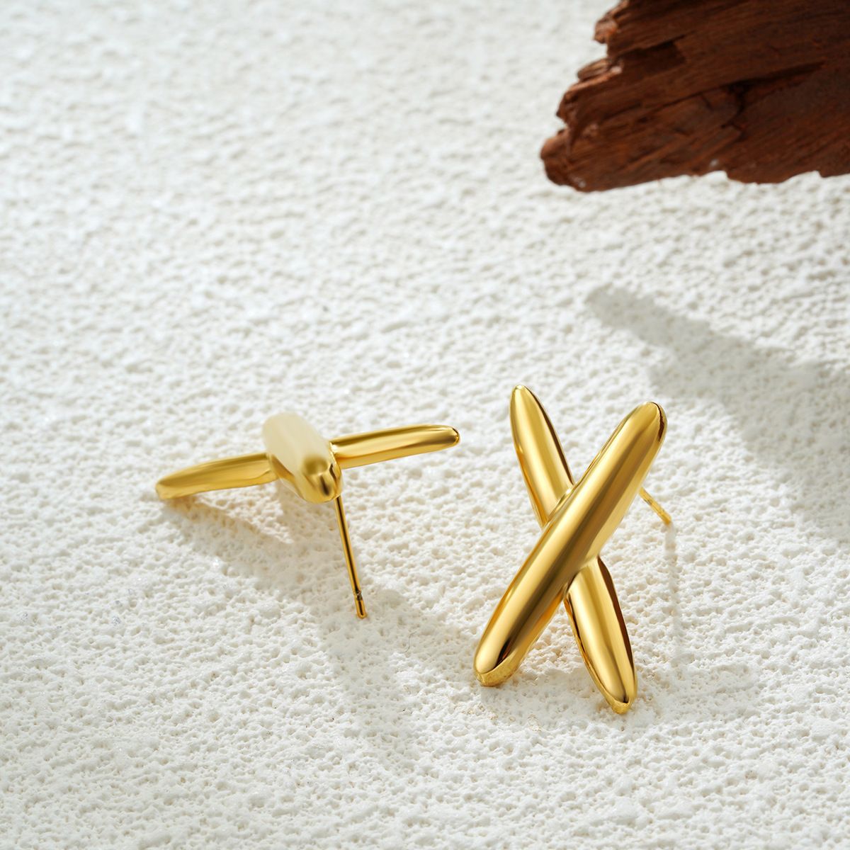 MYKI Anti-Tarnish Cross Stud Earrings (MKERCH971-SSYI)