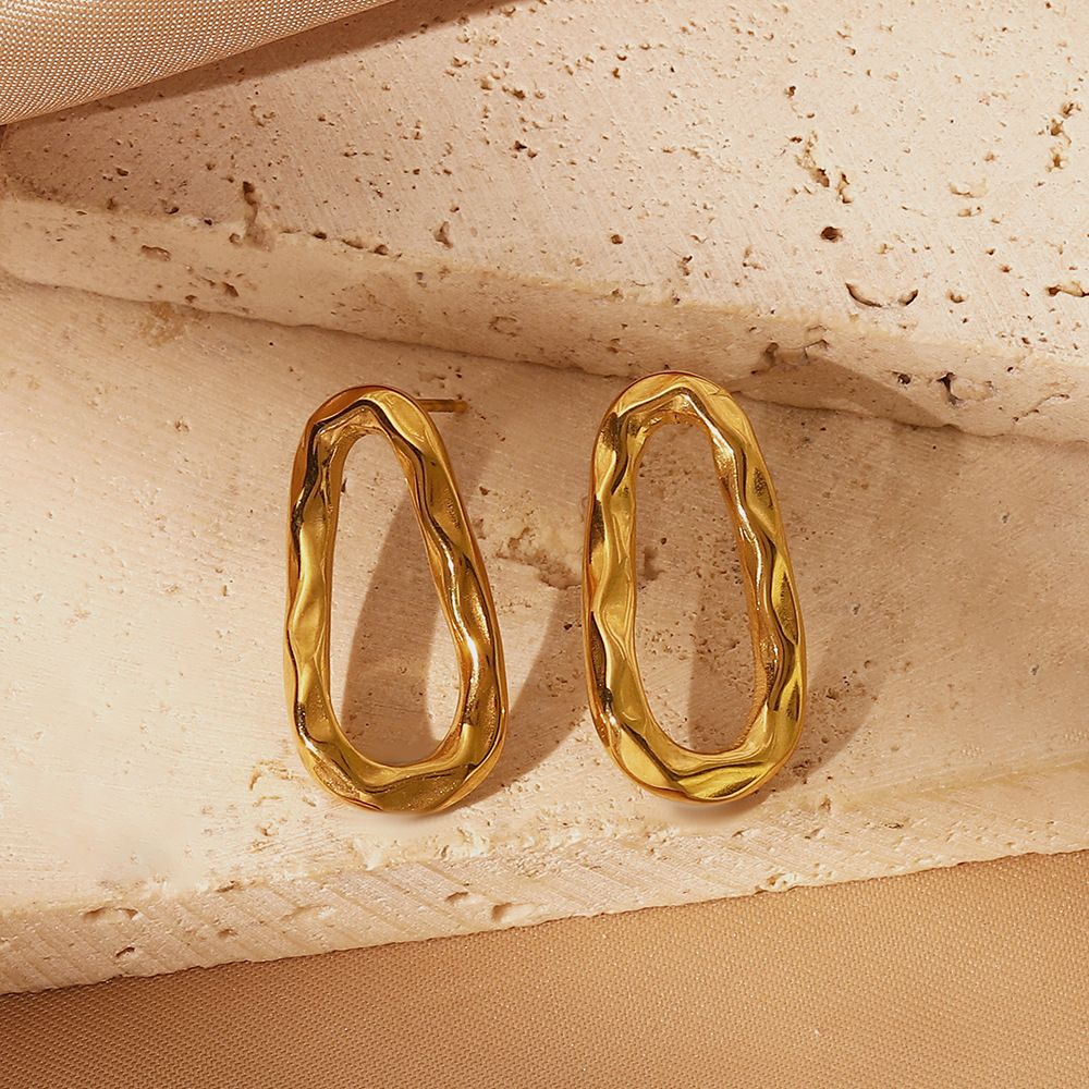 MYKI Gold Plated Anti-Tarnish Open Teardrop Earrings (MKERCH973G-SSYI)