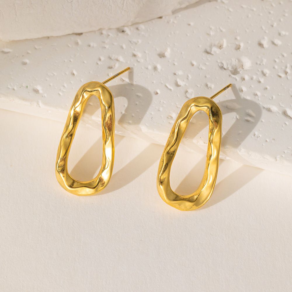 MYKI Gold Plated Anti-Tarnish Open Teardrop Earrings (MKERCH973G-SSYI)