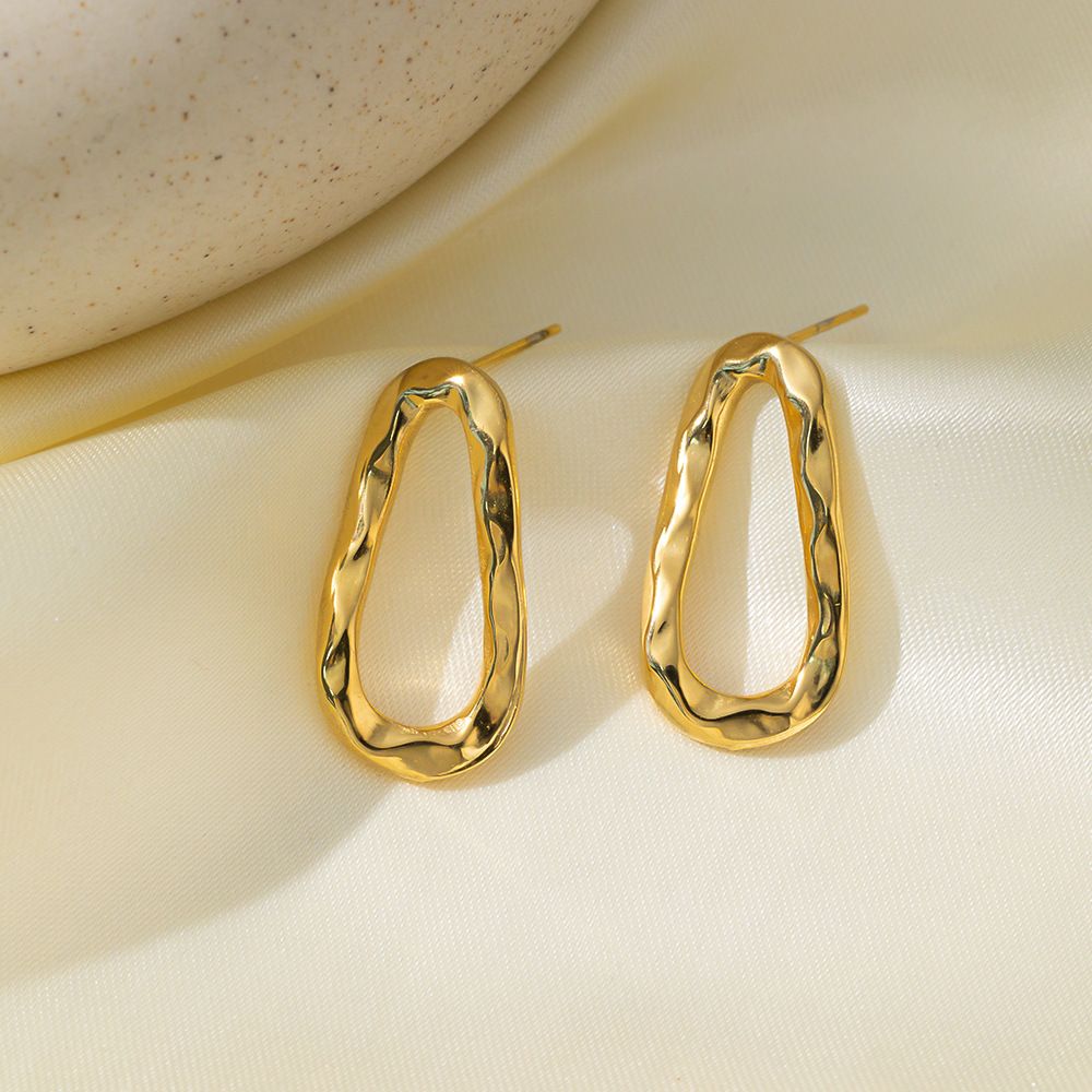 MYKI Gold Plated Anti-Tarnish Open Teardrop Earrings (MKERCH973G-SSYI)