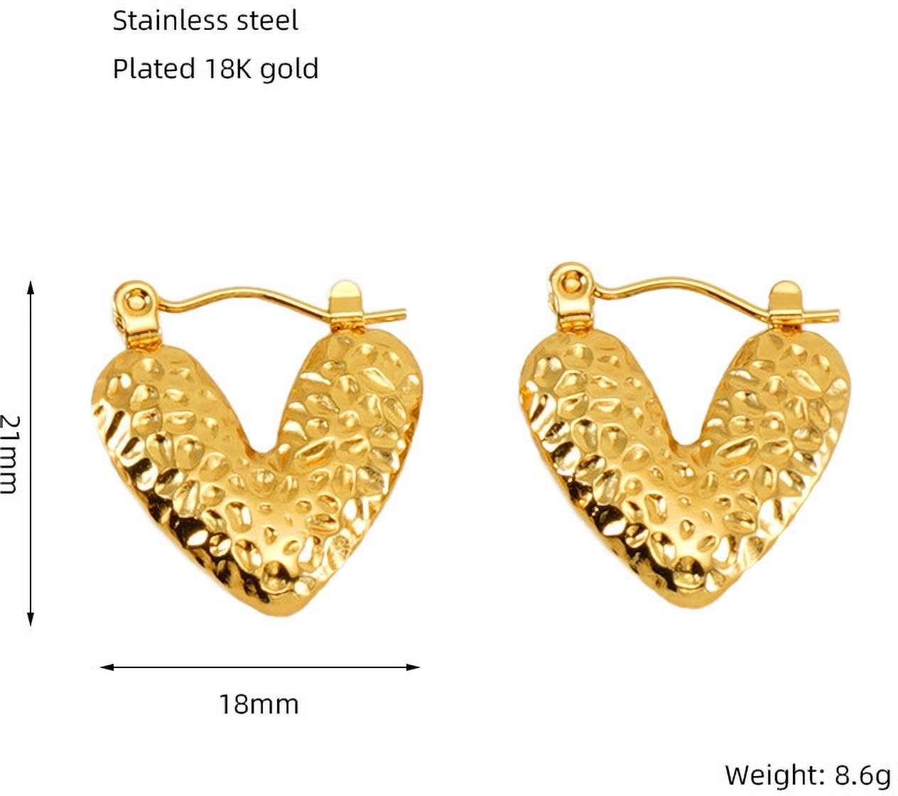 MYKI Gold Plated Anti-Tarnish Heart Hoop Earrings (MKERCH979G-SSYI)