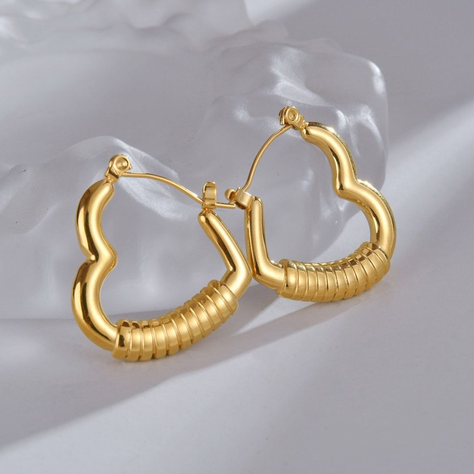 MYKI Gold Plated Anti-Tarnish Designer Hoop Earrings (MKERCH980G-SSYI)